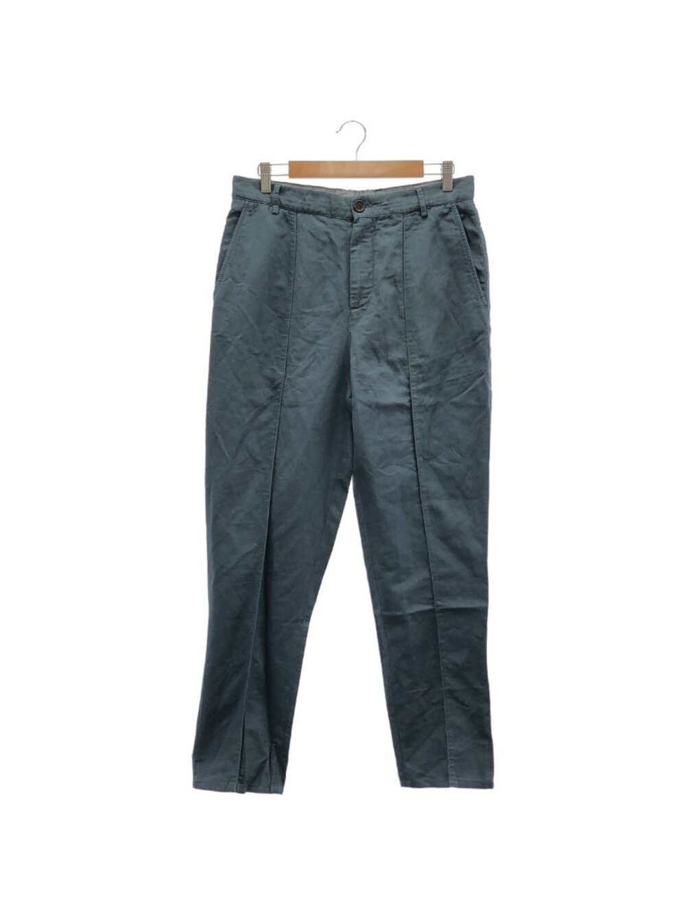Brunello Cucinelli Blue Cotton Linen Gabazin Center-si-m Pants 46